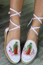 Load image into Gallery viewer, Virgen Sequin White Lace Up