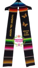 Cargar imagen en el visor de la galería, *2026* Monarcas Gracias a mis padres stole Sarape Sash - IN STOCK