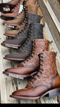 Load image into Gallery viewer, Botas Lacer - Chocolate Leather Tooled Boots