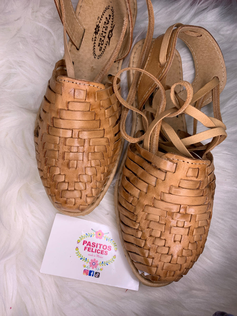 Black Flat Lace up Huaraches