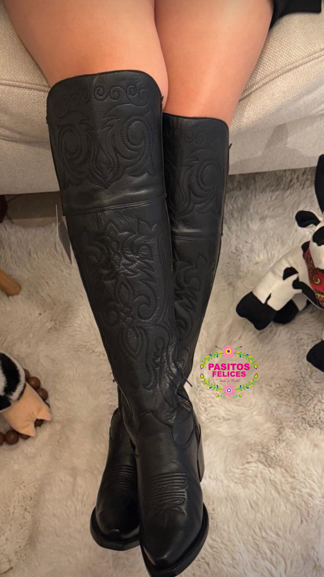 Black Botas Suky - Leather Boots