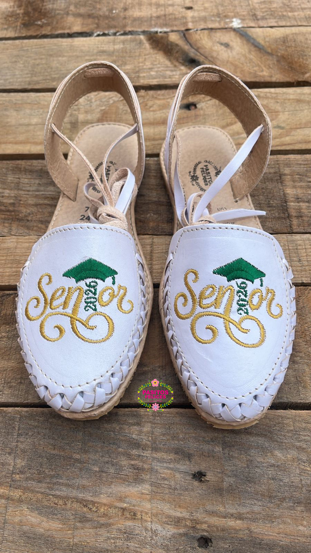Senior 2026 - Gold and Green Leather Lace ups
