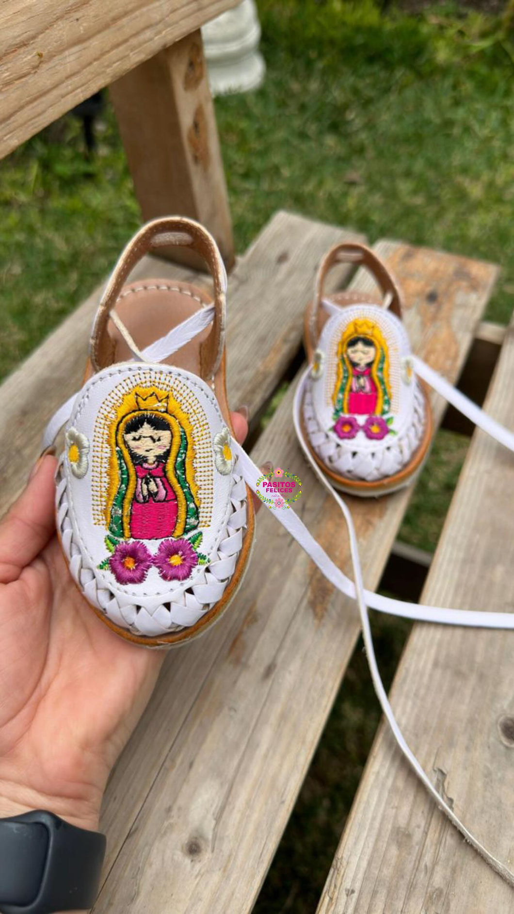 Virgencita White Lace Up