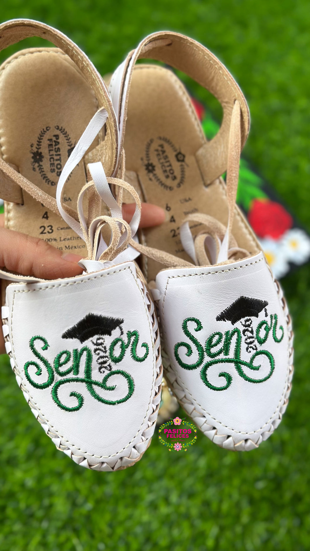 Senior 2026 - Black and Green Leather Lace Up