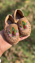 Load image into Gallery viewer, Virgen Sequin Mommy and Me- Embroidered Tan Flats
