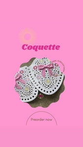 Coquette  3D- white Embroidered Regular flat  Huaraches