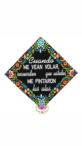 Cuando me Vean Volar - Embroidered graduation cap topper