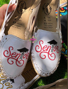Red Senior - Embroidered Flats