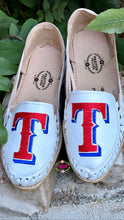 Load image into Gallery viewer, Rangers - White Leather Embroidered Flats
