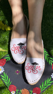 Red Senior - Embroidered Flats