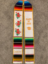 Load image into Gallery viewer, Roses White Graduation Stole Sarape Sash SOLD OUT
