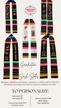 Load image into Gallery viewer, 2026 Gracias Mamá (hombre) Virgen Black Graduation Stole Sarape Sash IN STOCK
