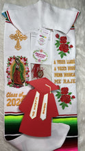 Load image into Gallery viewer, V neck *2026* Aveces lloré - Cross White Graduation stole Sarape Sash IN STOCK
