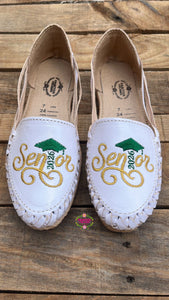 Senior 2026 - Gold and Green Leather Flats