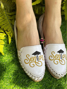 Senior 2026 - Gold and Black Leather Flats