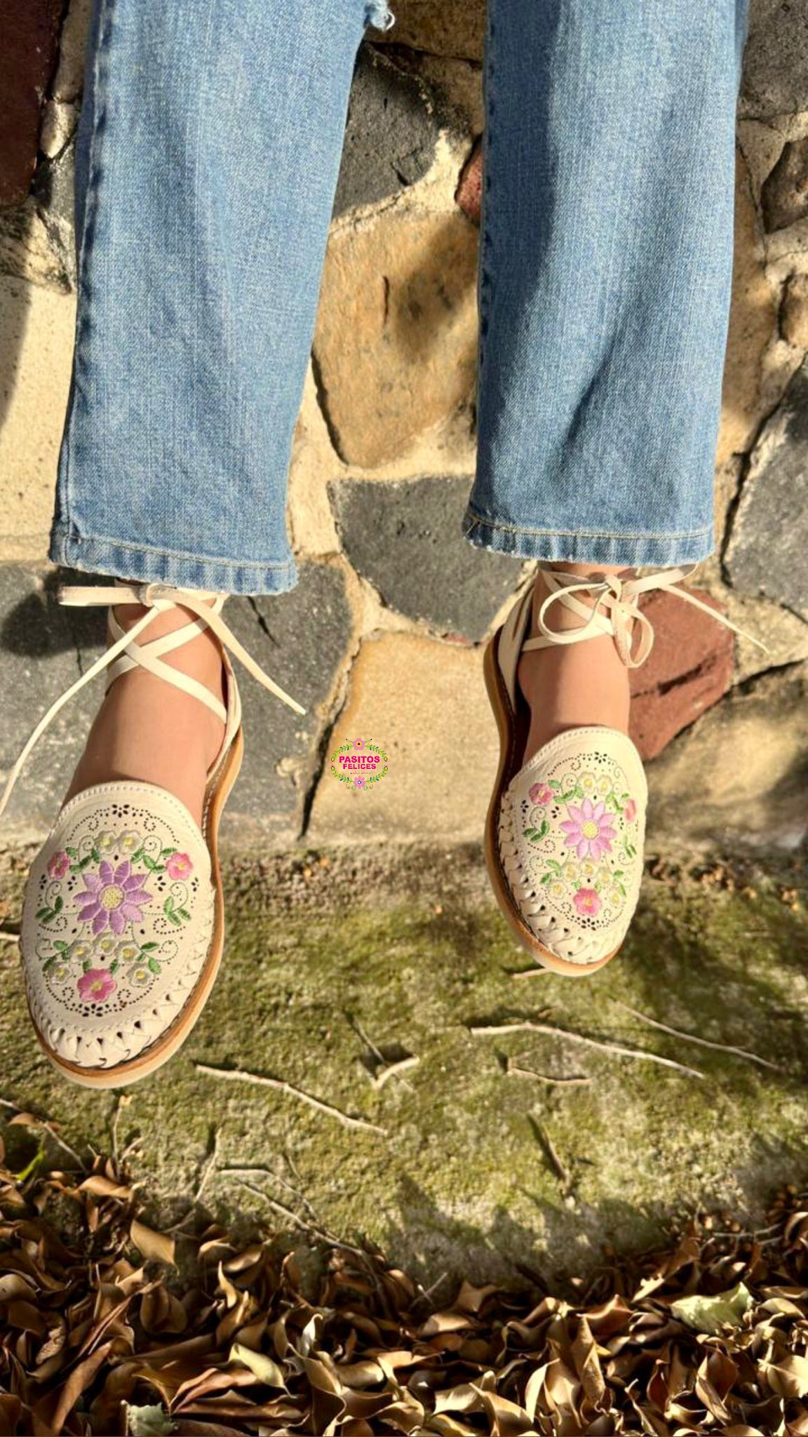 Embroidered Huaraches Pastel Butterfly Huarache Mexicano Sandals
