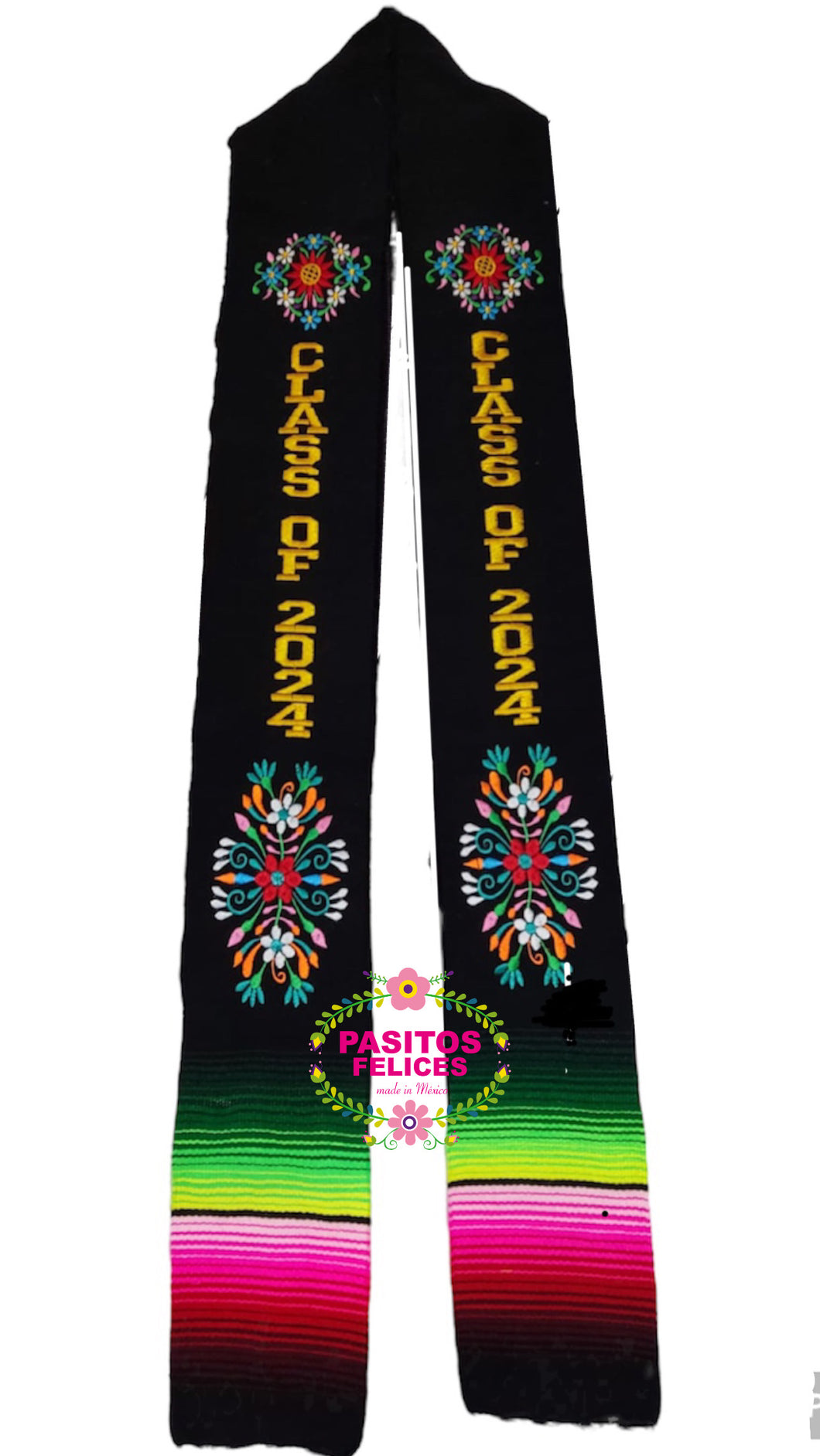 Embroidered Floral Black Graduation stole SOLD OUT