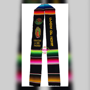 Eagle and Virgen Black Graduation stole IN STOCK