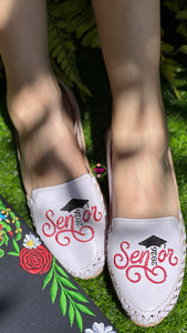 Red Senior - Embroidered Flats