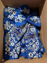Load image into Gallery viewer, Cowboys Blue Embroidered Bow - Moño Azul
