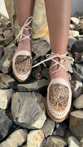 Mexico - Hand Painted Tooled Lace Up