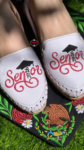 Red Senior - Embroidered Flats
