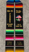 Load image into Gallery viewer, *2026* Llegaron sin nada - Black graduation stole Sarape Sash IN STOCK
