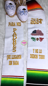 Llegaron sin nada - White graduation stole IN STOCK