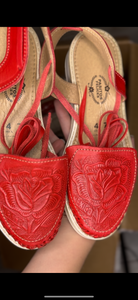 Mexico - Red Tooled Lace Up