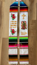 Load image into Gallery viewer, Aveces lloré - Cross White Graduation stole Sarape Sash IN STOCK
