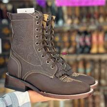 Load image into Gallery viewer, Botas Lacer - Chocolate Leather Tooled Boots
