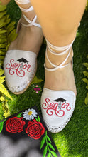 Cargar imagen en el visor de la galería, Red Senior - Embroidered Lace up Huaraches
