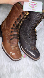 Botas Lacer - Chocolate Leather Tooled Boots