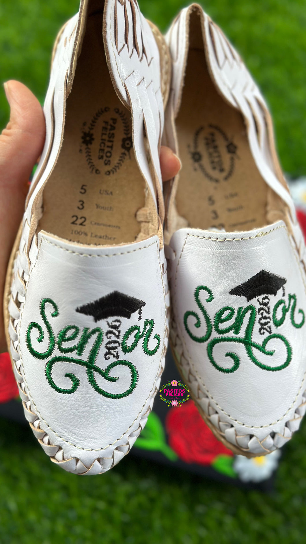 Senior 2026 - Black and Green Leather Flats