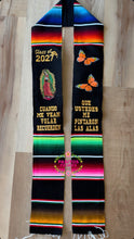 Load image into Gallery viewer, *2027* Alas - Wings Black Graduation stole Sarape Sash IN STOCK
