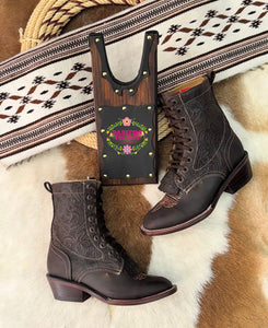 Botas Tacón Cubano  Lacer - Chocolate PREORDER
