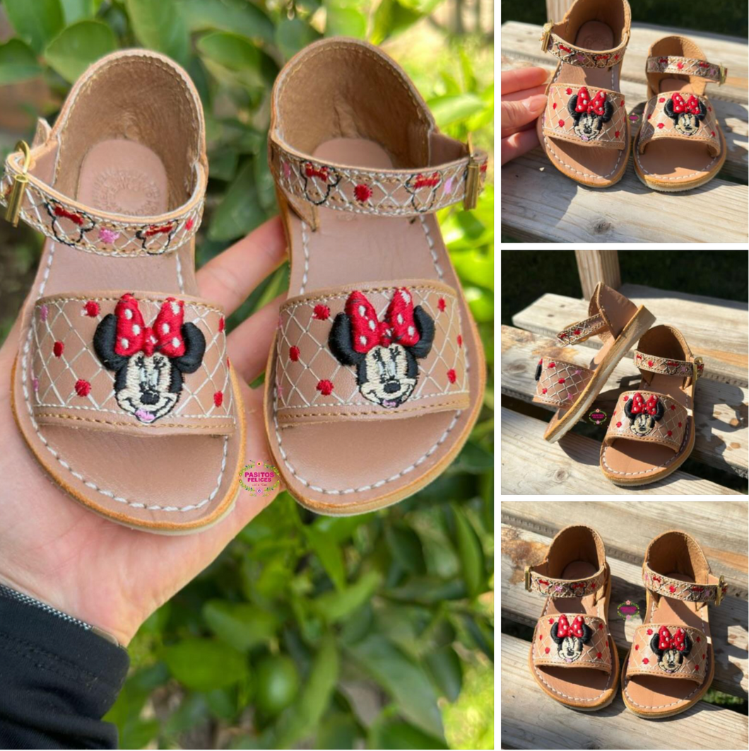 Minnie Buckle Tan Open Toed