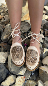 Mexico - Hand Painted Tooled Lace Up