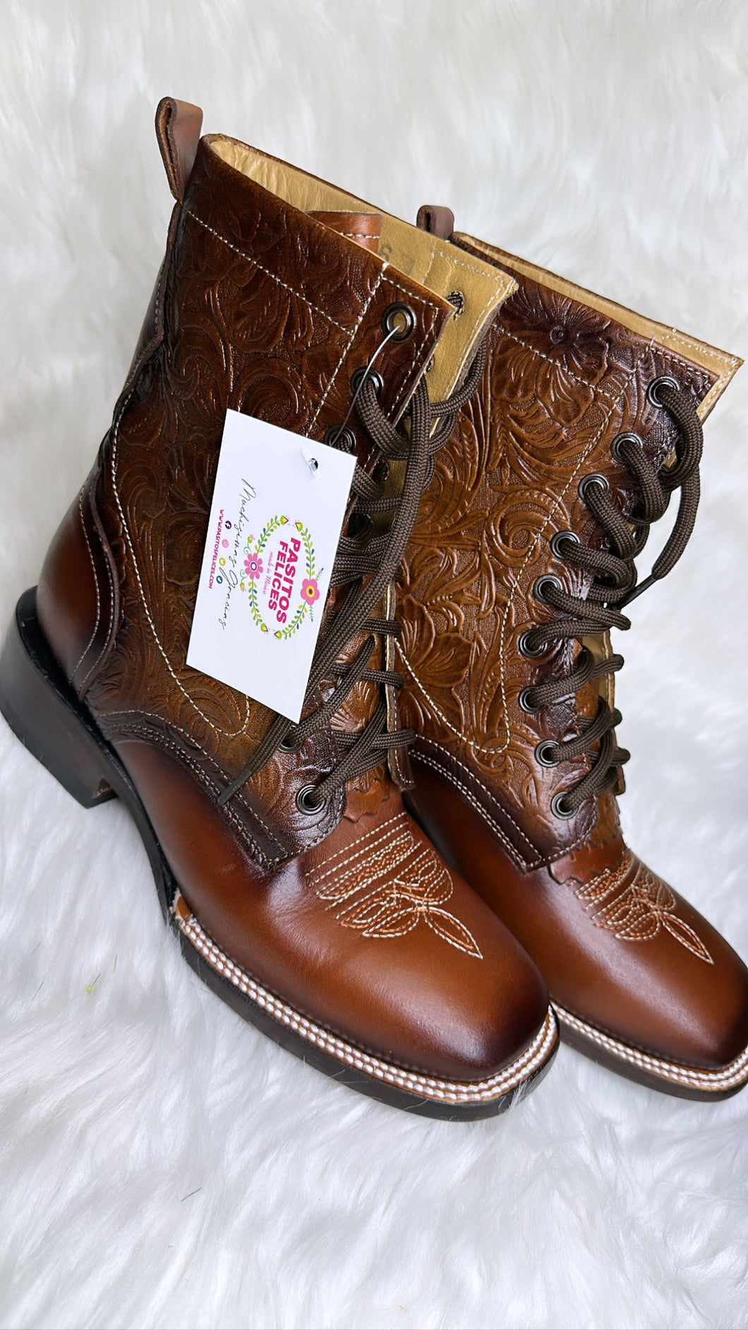 Hombre Botas Lacer - Shedron Leather Tooled Boots FOR MEN