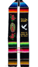 Cargar imagen en el visor de la galería, *2026* Dove Virgen Black w/ white finish - Graduation stole Sarape Sash IN STOCK
