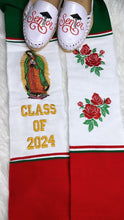 Cargar imagen en el visor de la galería, 2025* Virgen and Roses Mexico Stole (White) PREORDER
