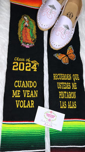 2025* Alas - Wings Black Graduation stole PREORDER