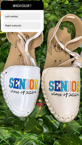 White Senior 2024 - Colorful Lace Up