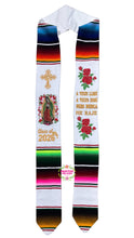 Load image into Gallery viewer, V neck *2026* Aveces lloré - Cross White Graduation stole Sarape Sash IN STOCK
