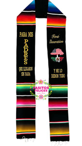 2025* Llegaron sin nada - Black graduation stole IN STOCK