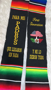 2025* Llegaron sin nada - Black graduation stole IN STOCK