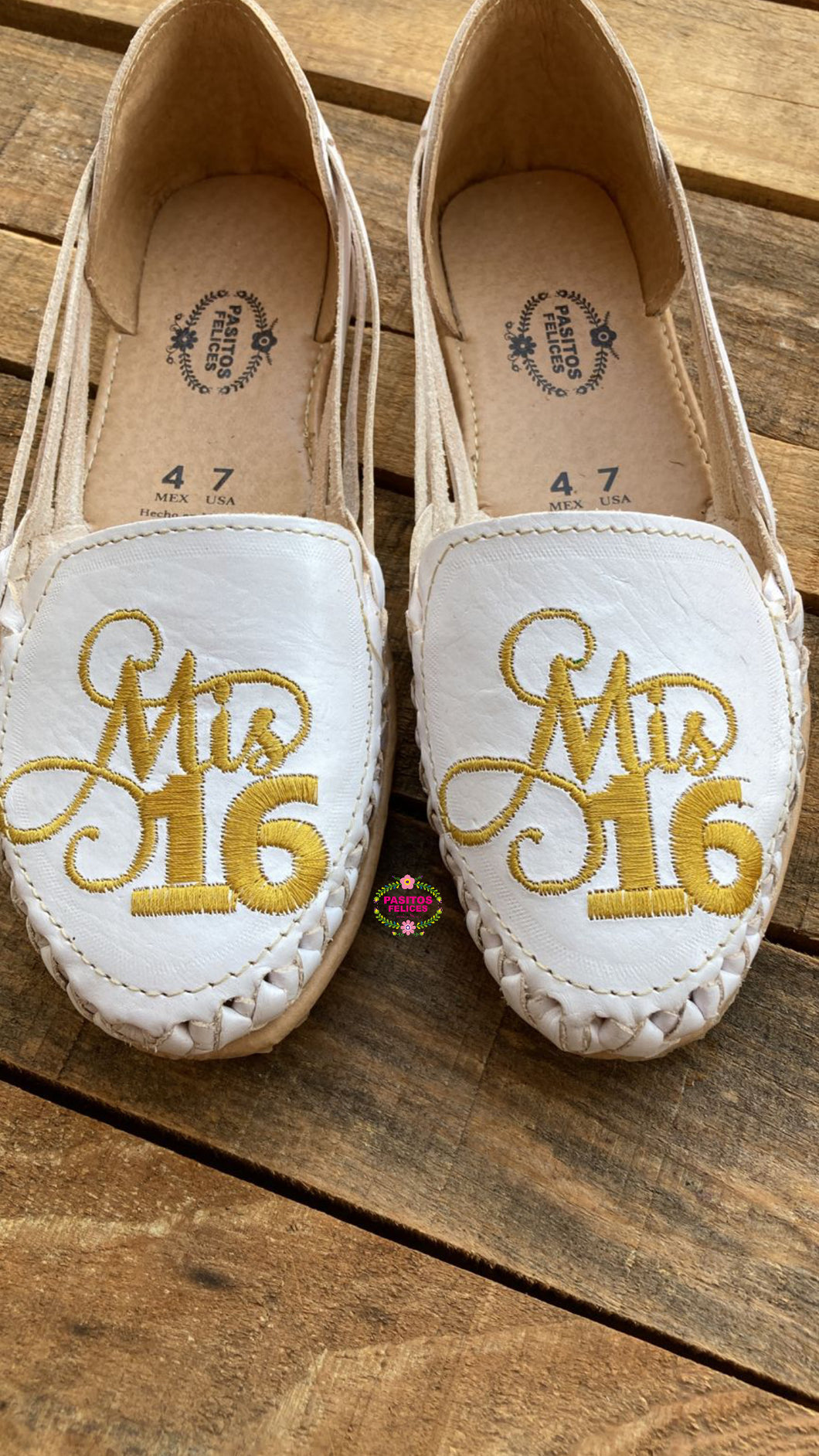 Mis 16 - Sweet 16 Gold Embroidered Flats