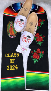 Red Senior - Embroidered Flats