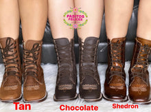 Load image into Gallery viewer, Botas Lacer - Chocolate Leather Tooled Boots
