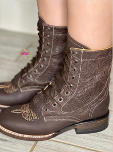 Botas Lacer - Chocolate Leather Tooled Boots